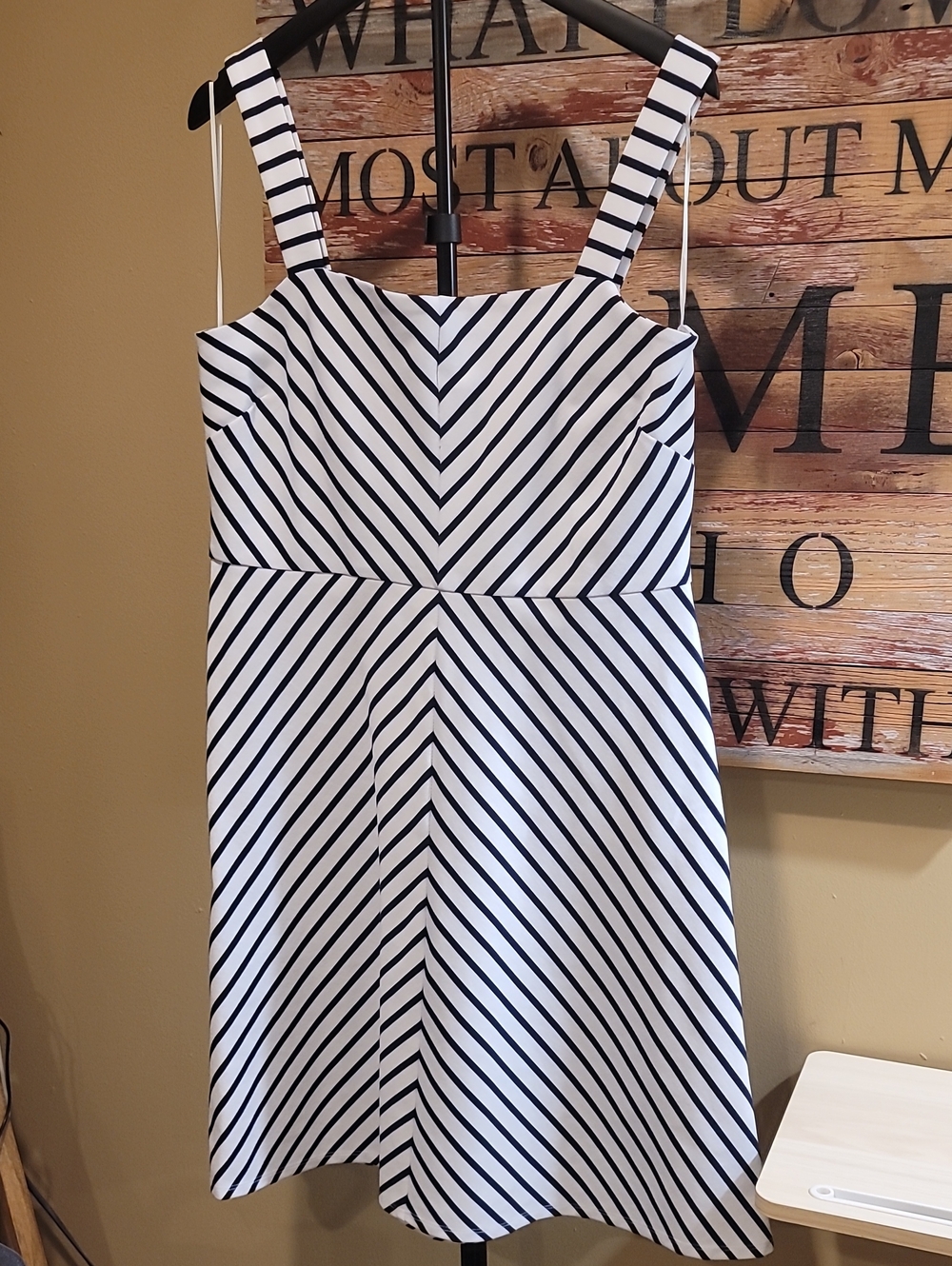 Striped Black and White A-Line Sundress